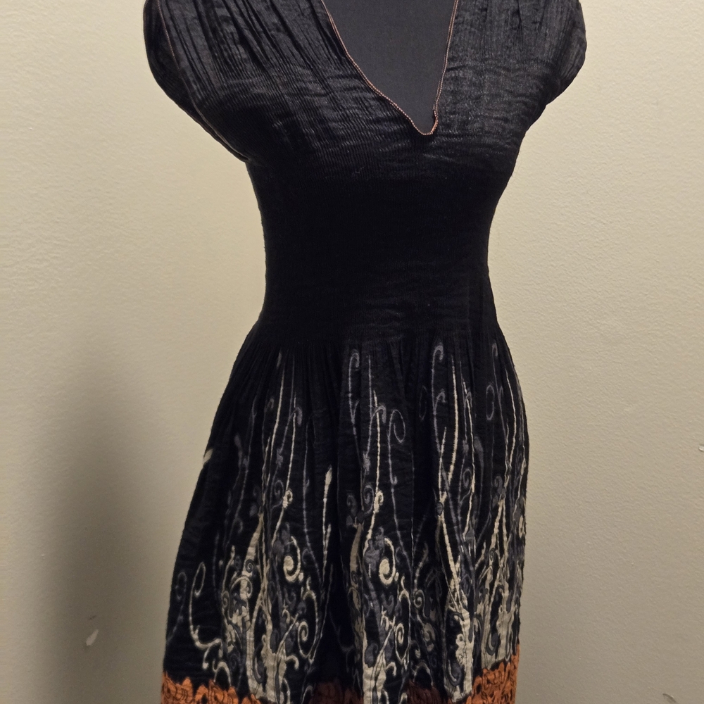 Max Edition Black Dress with Orange Trim
